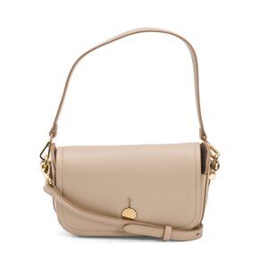 RADLEY LONDON Light Beige Leather Bathurst Mews Small Flap Over Crossbody